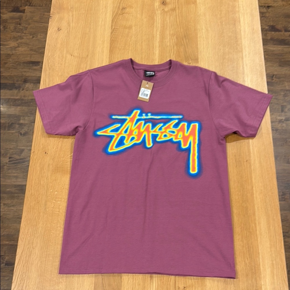NWT Stussy Thermal Stock Tee - Berry